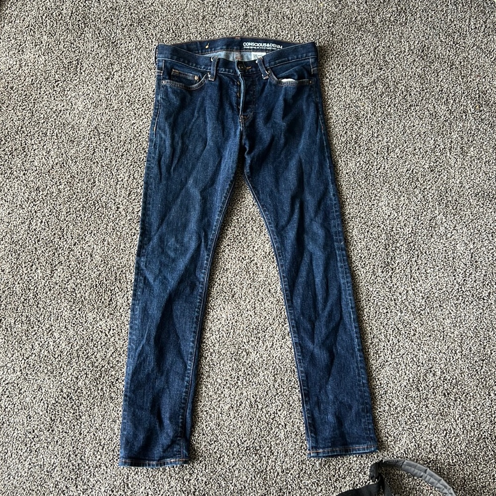 Mens dark blue skinny jeans size 30